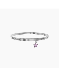 PULSERA FINA ACERO ESTRELLA LILA