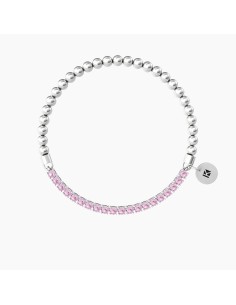 PULSERA ELÁSTICA ACERO CIRCONITAS ROSAS 2