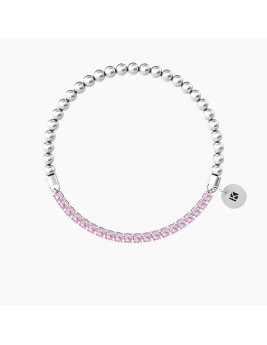 PULSERA ELÁSTICA ACERO CIRCONITAS ROSAS