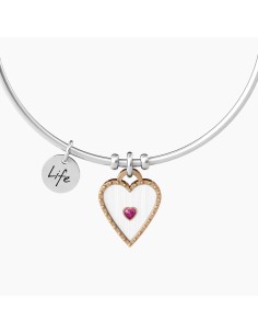 PULSERA ACERO RUBÍ SINTÉTICO FORMA CORAZÓN 2