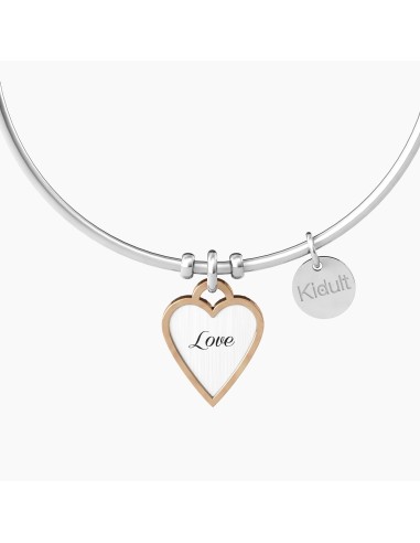 PULSERA ACERO RUBÍ SINTÉTICO FORMA CORAZÓN