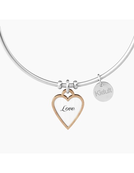 PULSERA ACERO RUBÍ SINTÉTICO FORMA CORAZÓN