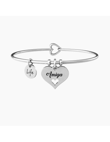 PULSERA AMIGA CORAZÓN ACERO