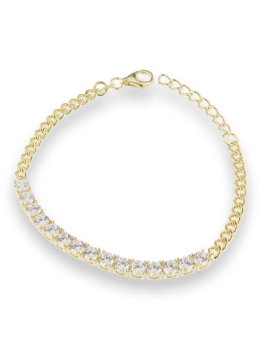 PULSERA GOLD CIRCON PLATA DE 1ª LEY