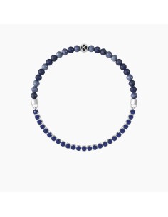 PULSERA ELÁSTICA ZAFIROS SINTÉTICOS ACERO 2
