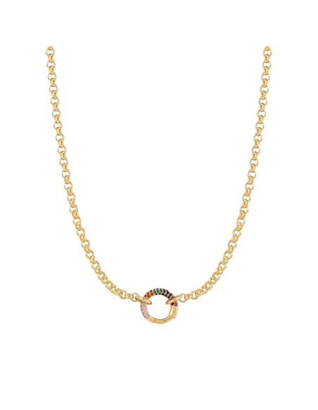 GARGANTILLA CONECTOR ARCO IRIS PLATA CHAPADA