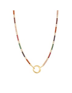 GARGANTILLA  ARCO IRIS CONECTOR PLATA CHAPADA