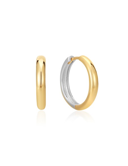 PENDIENTES ARO DOS TONOS PLATA