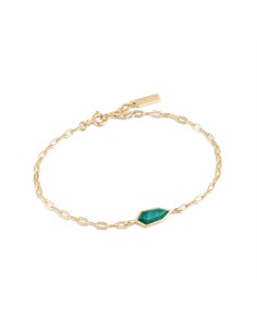 PULSERA MALAQUITA PLATA CHAPADA