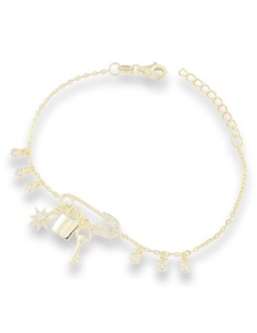 PULSERA IMPERDIBLE ZN GOLD PLATA DE 1ª LEY