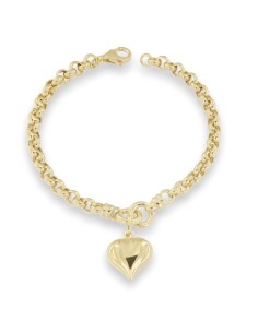 PULSERA ANILLAS LOVE PLATA CHAPADA 1ª LEY