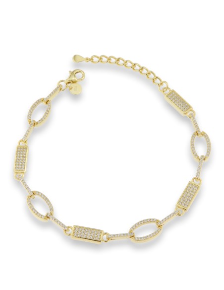 PULSERA RECTOVAL ZN PLATA CHAPADA DE 1ª LEY