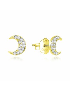 PENDIENTES LUNA ZN PLATA CHAPADA DE 1ª LEY