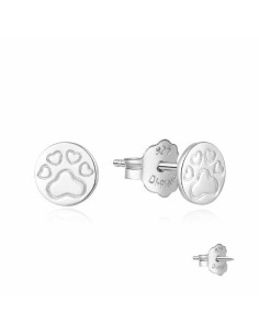 PENDIENTES ESFERA HUELLA PLATA  DE 1ª LEY