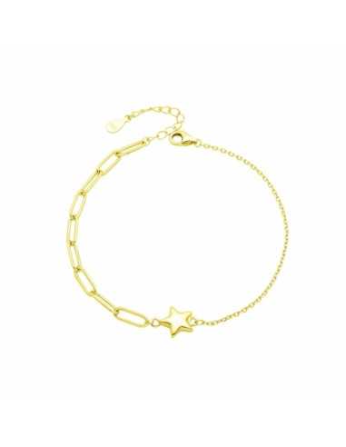 PULSERA ESTRELLA MITAD ESLABONES PLATA CHAP DE 1ª 