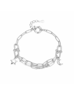 PULSERA DOBLE CADENA ESLABONES ESTELAR PLATA 