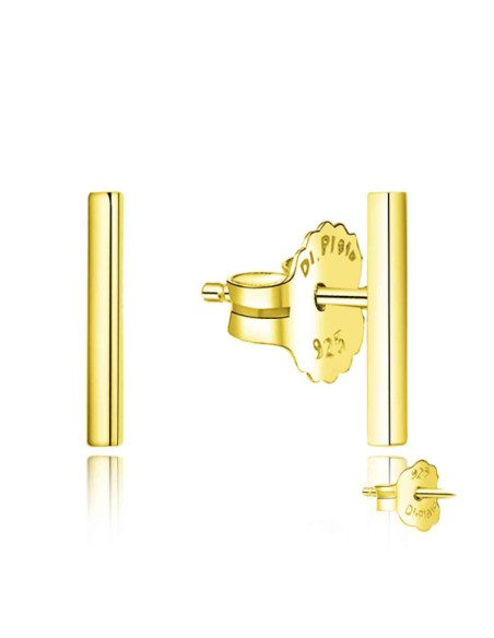 PENDIENTES BARRA LISA PLATA CHAPADA DE 1ª LEY