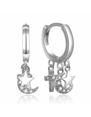 PENDIENTES ARO CHARMS PLATA DE 1ª LEY