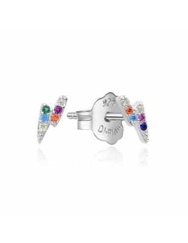 PENDIENTES RAYO ZN COLOR PLATA DE 1ª LEY