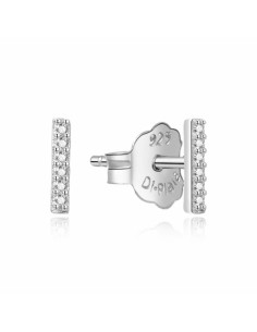 PENDIENTES BARRA ZN BLANCA  PLATA DE 1ª LEY