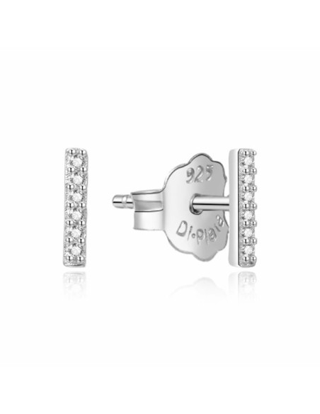 PENDIENTES BARRA ZN BLANCA  PLATA DE 1ª LEY