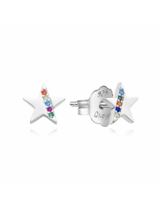 PENDIENTES ESTRELLA ZN COLORES PLATA DE 1ª LEY