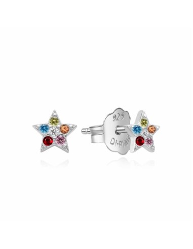 PENDIENTES FLOR ZN COLORES PLATA DE 1ª LEY