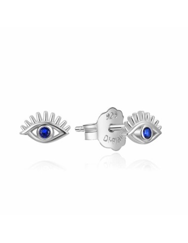 PENDIENTES OJO AZUL PLATA DE 1ª LEY