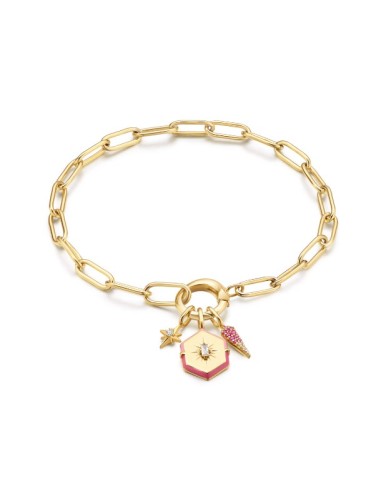 PULSERA TRIPLE CHARM PLATA CHAP 1ª LEY