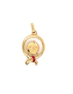 COLGANTE MADRE E HIJO ROJO ORO DE 18K