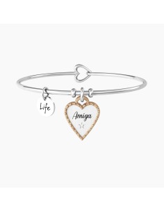 PULSERA ACERO CORAZÓN AMIGA ERES ÚNICA