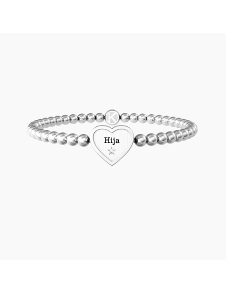 PULSERA ELÁSTICA ACERO CORAZÓN HIJA