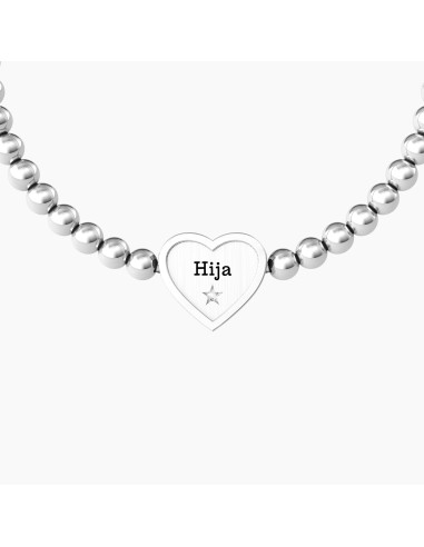 PULSERA ELÁSTICA ACERO CORAZÓN HIJA