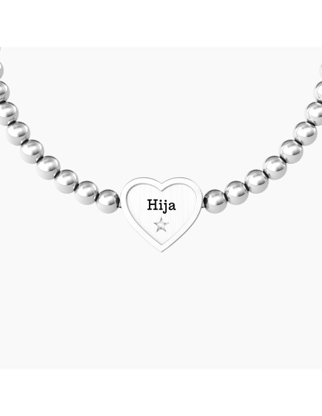 PULSERA ELÁSTICA ACERO CORAZÓN HIJA