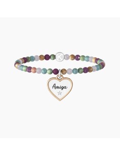 PULSERA ELÁSTICA ACERO CORAZÓN AMIGA