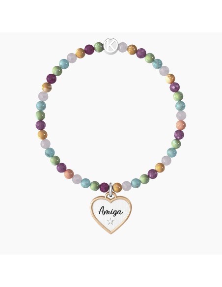 PULSERA ELÁSTICA ACERO CORAZÓN AMIGA