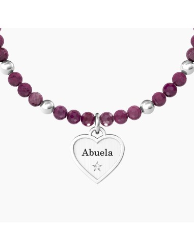 PULSERA ACERO ELÁSTICA CORAZÓN ABUELA TE QUIERO