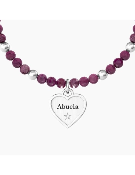 PULSERA ACERO ELÁSTICA CORAZÓN ABUELA TE QUIERO