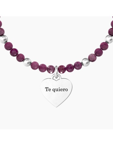 PULSERA ACERO ELÁSTICA CORAZÓN ABUELA TE QUIERO