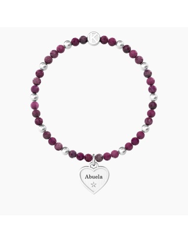 PULSERA ACERO ELÁSTICA CORAZÓN ABUELA TE QUIERO