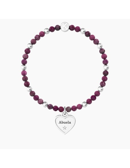 PULSERA ACERO ELÁSTICA CORAZÓN ABUELA TE QUIERO