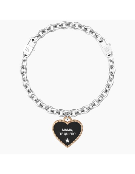 PULSERA ACERO CORAZÓN MAMÁ TE QUIERO
