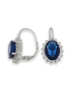 PENDIENTES 7X9MM ZAFIRO ZN PLATA DE 1ª LEY