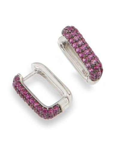 PENDIENTES ZN FUCSIA PLATA DE 1ª LEY