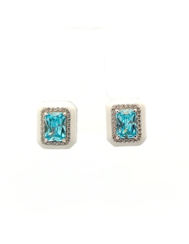 PENDIENTES ESMALTE BLANCO CENTRO ZN PLATA 1ª LEY