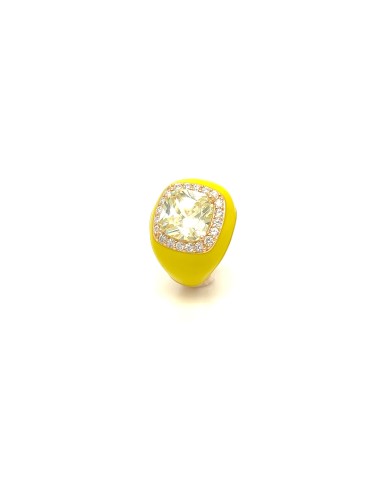 ANILLO ENAMEL YELLOW  GOLD PLATA DE 1ª LEY