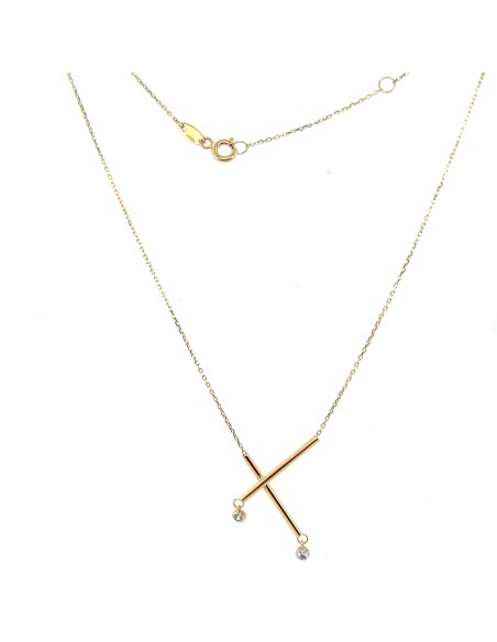 Gargantilla zn tiras oro de 18k