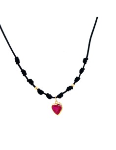 GARGANTILLA AMOR HILO NEGRO ORO DE 18K