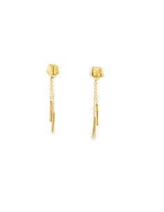 PENDIENTES FLOR LARGOS ORO DE 18K