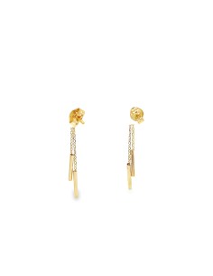 PENDIENTES FLOR LARGOS ORO DE 18K 2